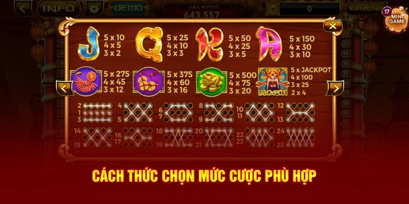 Cách thức chọn mức cược phù hợp